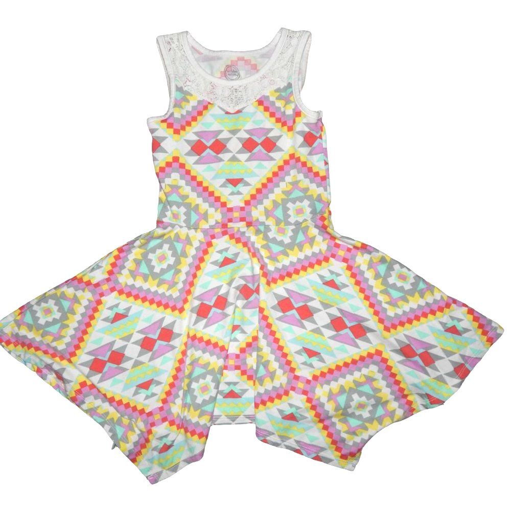 Wonder Nation girls x‑small geometric sleeveless lace detail dress